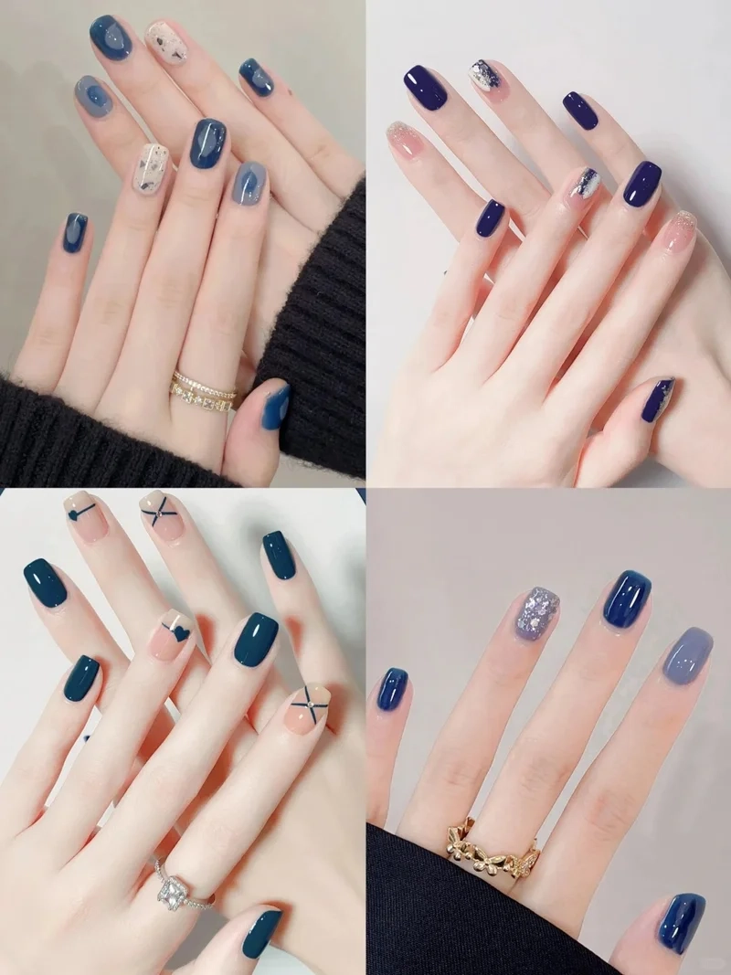 Trở thành tâm điểm với mẫu nail đẹp xanh dương