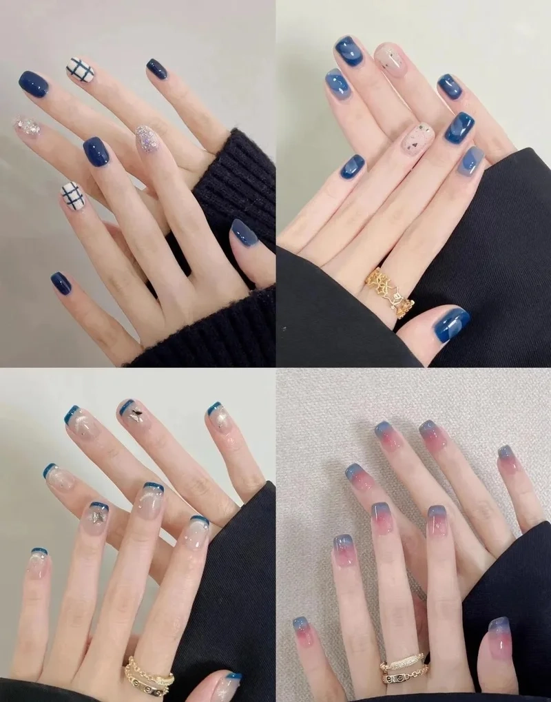 Biến hóa phong cách với nail xinh màu xanh dương