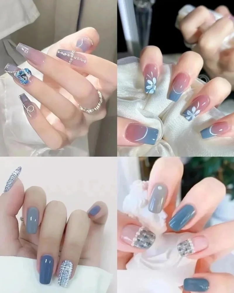 Tỏa sáng tự nhiên cùng nail đẹp xanh dương