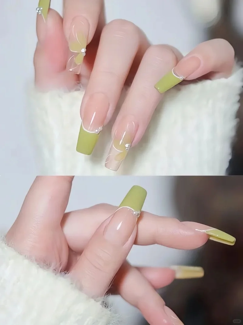 Thử ngay mẫu nail màu xanh lá cây giúp da tay sáng bật tông