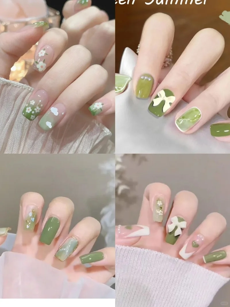Lựa chọn hoàn hảo là nail đẹp màu xanh lá