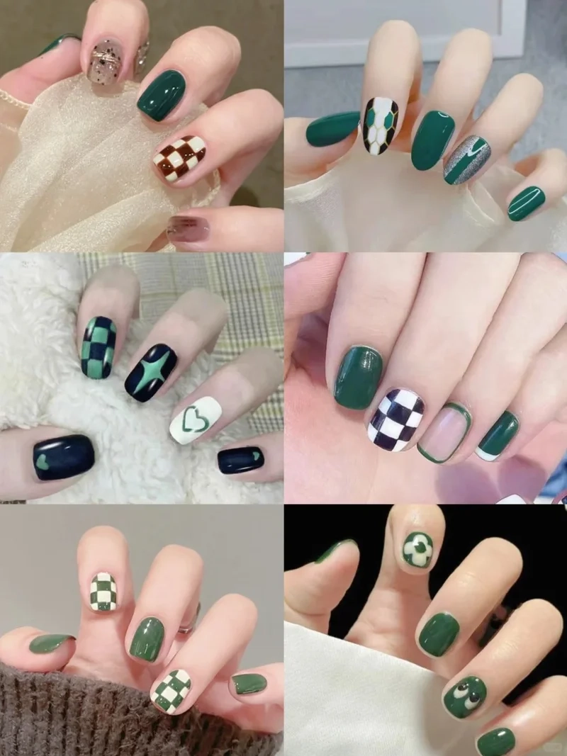 Tỏa sáng với sơn móng tay màu xanh lá nổi bật