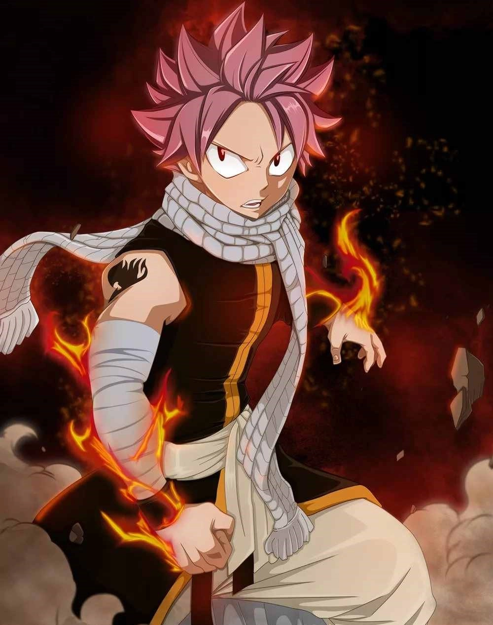 Natsu avatar đầy khí chất với hiệu ứng lửa bao quanh