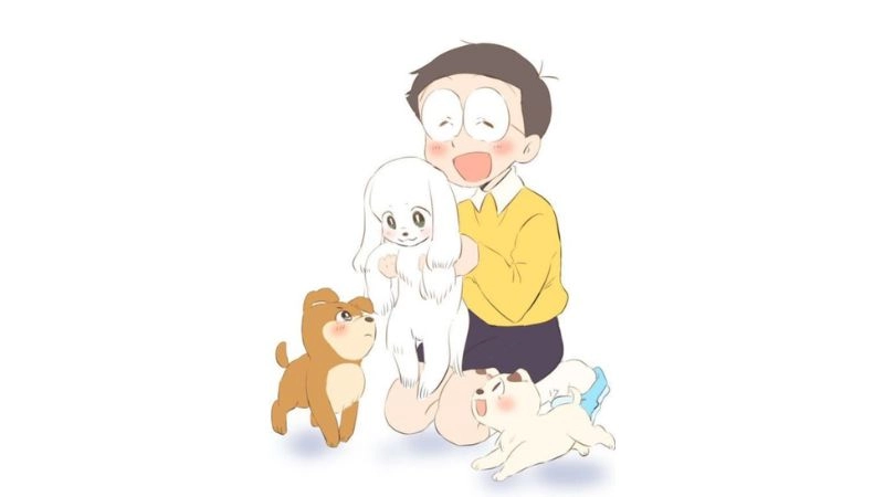 Hình anime Nobita thể hiện những nét đáng yêu trong mọi hoàn cảnh