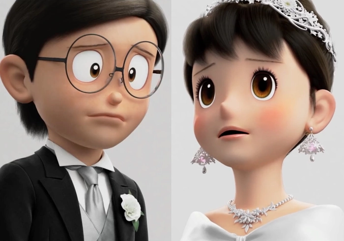Xuka và Nobita luôn hỗ trợ nhau vượt qua khó khăn