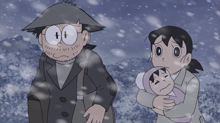 Hình Nobita và Xuka lưu giữ những kỷ niệm đẹp của tuổi thơ