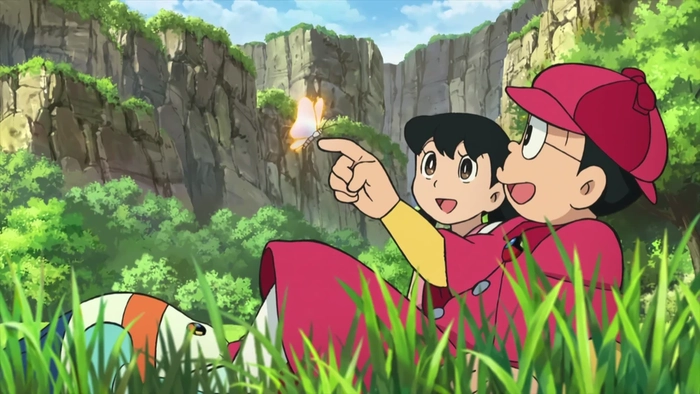 Hình ảnh Nobita và Shizuka ghi lại những khoảnh khắc đầy cảm xúc