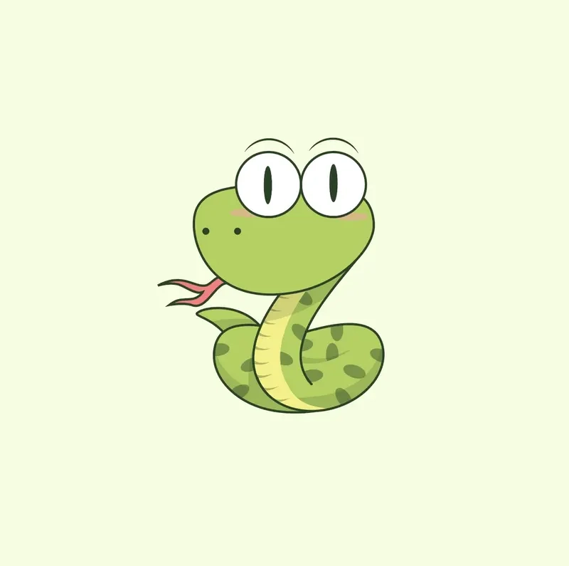 Bé rắn chibi siêu dễ thương cho bạn tạo hình nền đẹp