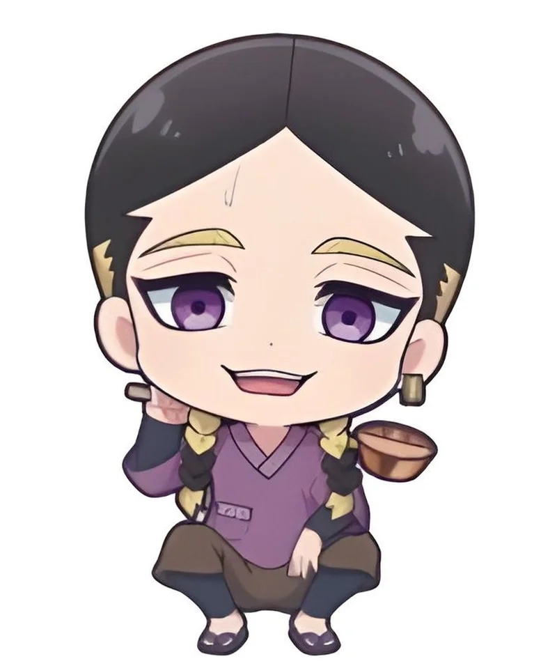 Chibi Ran tóc tím tết dài siêu ngầu siêu xinh