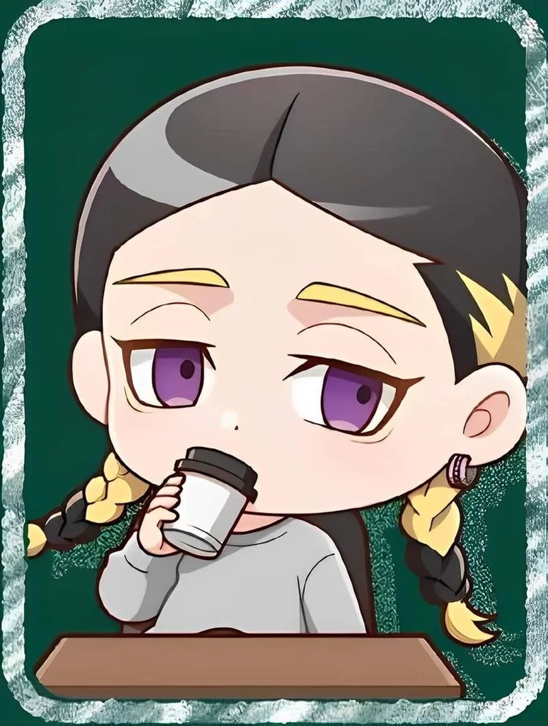 Ảnh Haitani Ran chibi lung linh trong từng đường nét