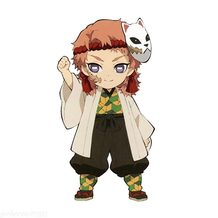 Sabito chibi dễ thương với chiếc mặt nạ cáo bí ẩn