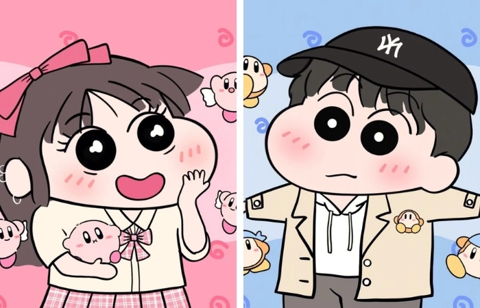 Avt cặp avatar đôi cu Shin đáng yêu và siêu vui nhộn