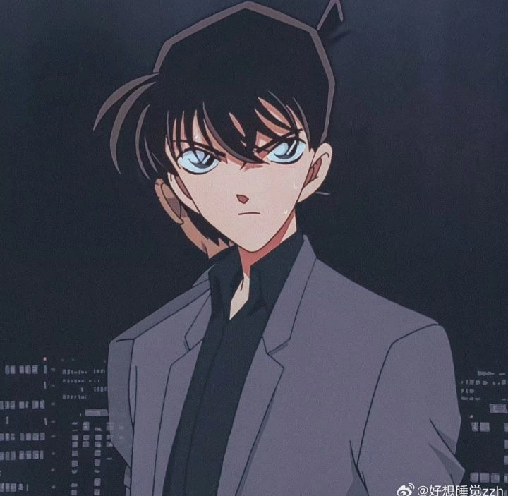 Hình Kudo Shinichi đẹp trai với vest đen lịch lãm