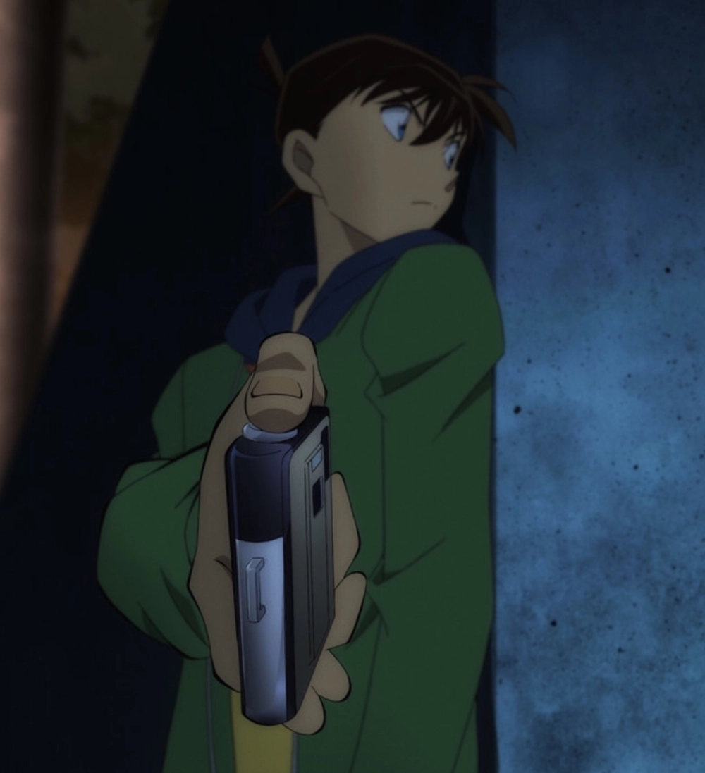 Hình ảnh Shinichi ngầu với ánh mắt quyết đoán
