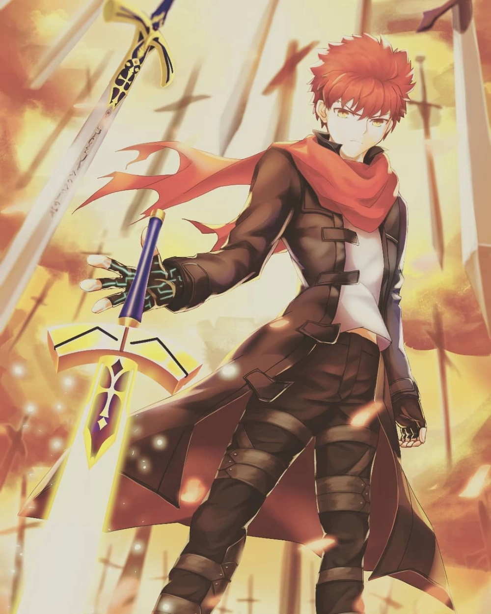 Emiya Shirou wallpaper 4k đẹp sắc nét với thần thái anh hùng