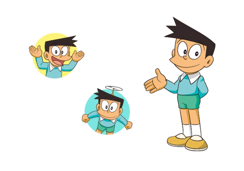 Suneo cute khi tham gia các cuộc phiêu lưu với bạn bè