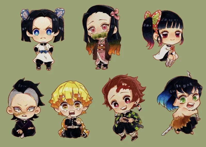 Mãn nhãn với bộ sưu tập hình thanh gươm diệt quỷ chibi cực đẹp