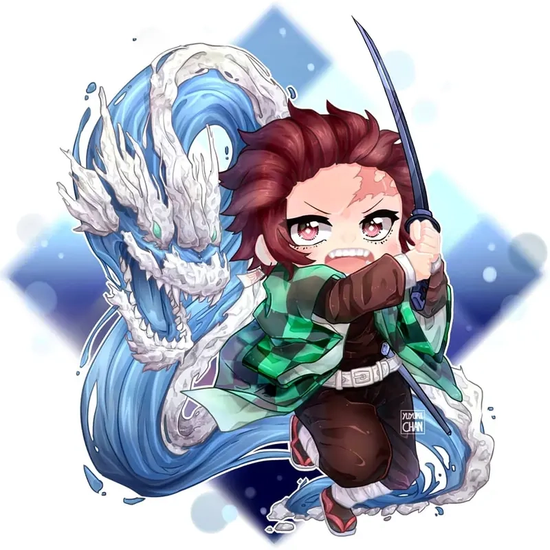 Lạc vào thế giới anime thanh gươm diệt quỷ chibi đầy sắc màu