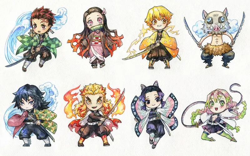 Tổng hợp nhân vật trong thanh gươm diệt quỷ chibi được yêu thích nhất