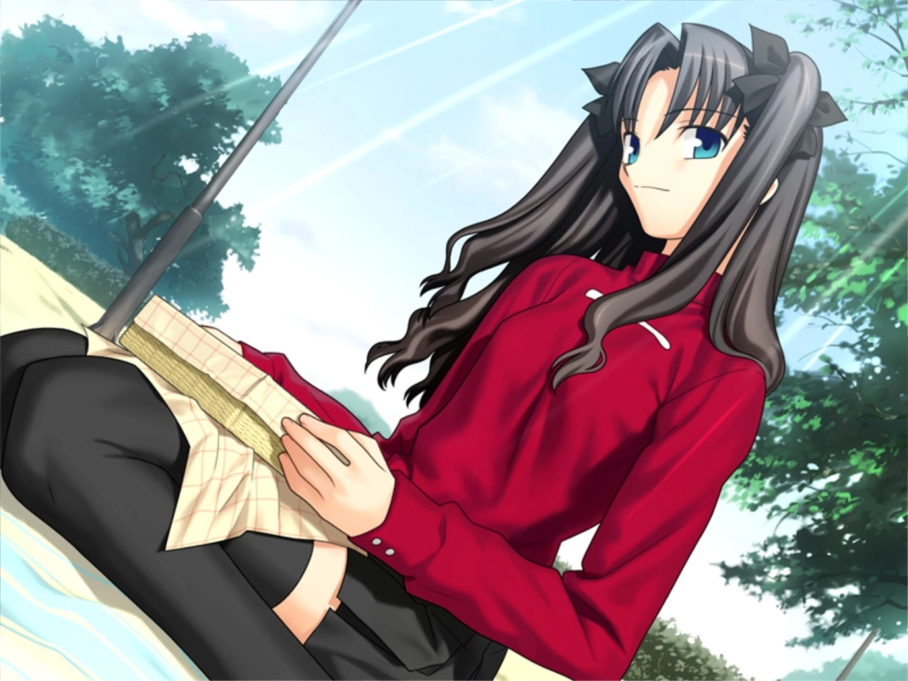 Rin Tohsaka wallpaper 4k sắc nét với sự kết hợp màu sắc độc đáo