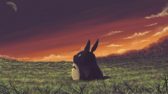 Hình nền Totoro cho máy tính mang nét nghệ thuật Ghibli