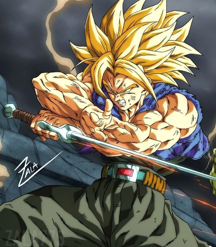 Super Trunks Trunks với sức mạnh siêu phàm trong trạng thái Super