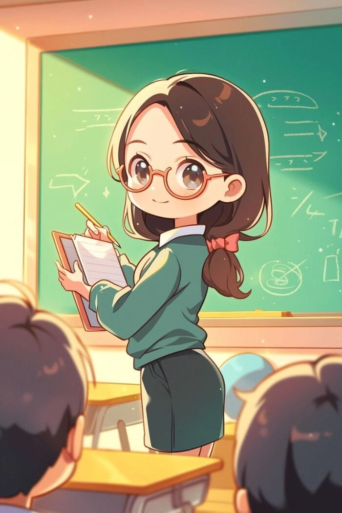 Ảnh cô giáo chibi phong cách dễ thương nổi bật