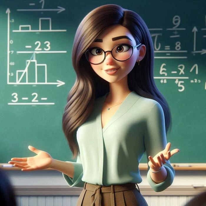 Hình vẽ cô giáo chibi tinh tế dễ thương nổi bật