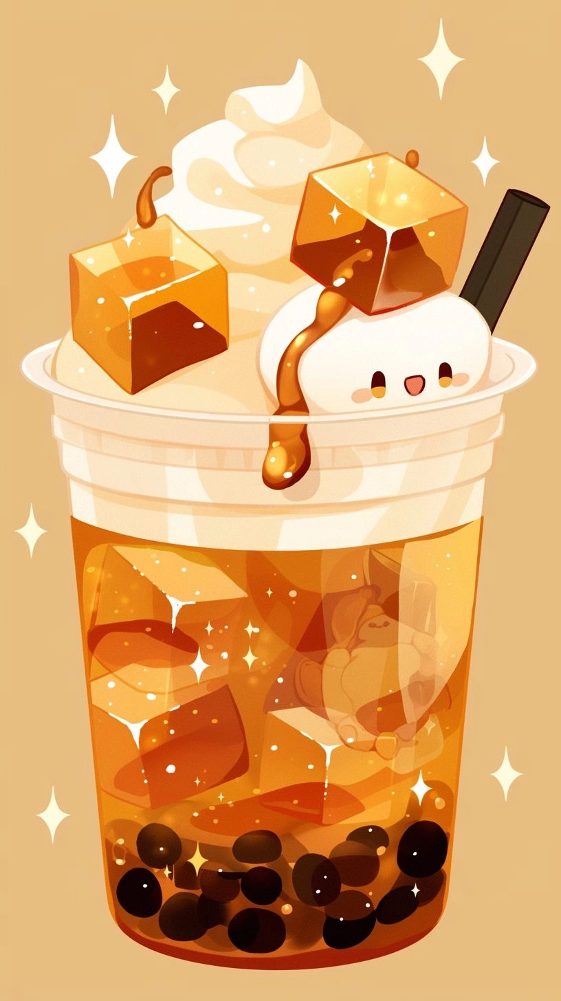 Chibi trà sữa ngộ nghĩnh phong cách đáng yêu