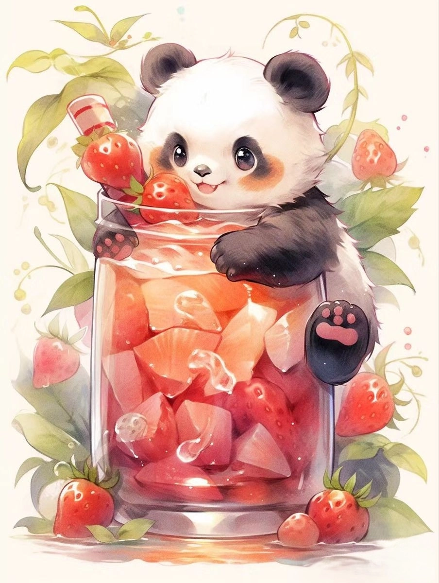 Chibi trà sữa dâu dễ thương đáng yêu phong cách riêng