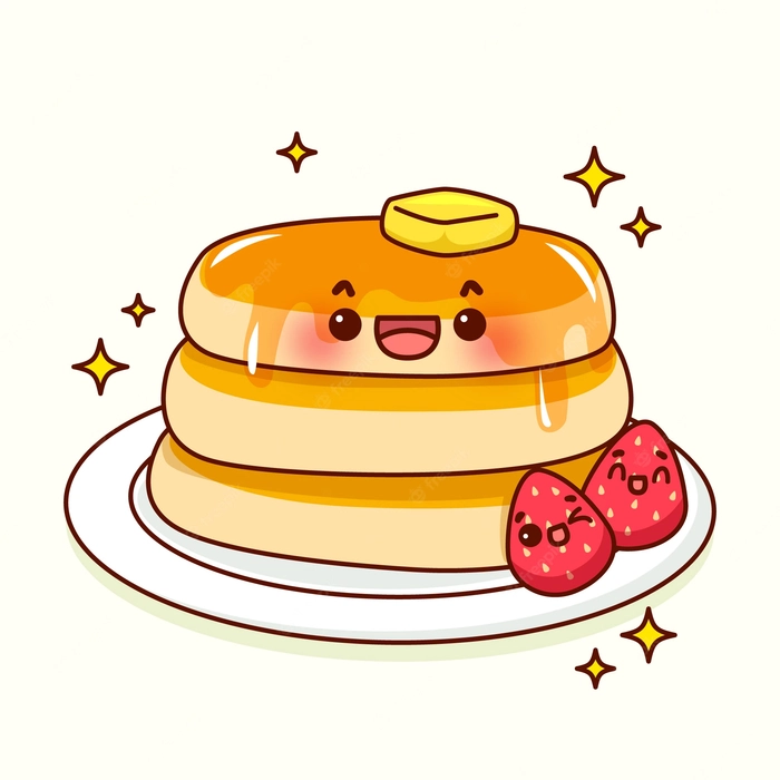 Chibi food illustration sinh động phong cách dễ thương