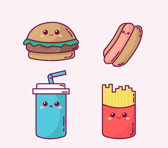 Chibi food kawaii đáng yêu phong cách ngộ nghĩnh