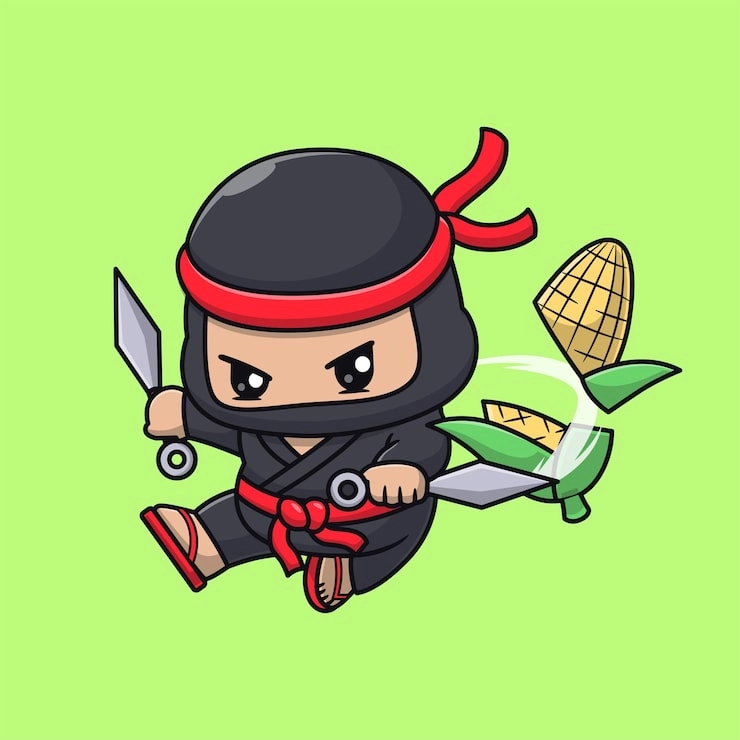 Chibi ninja dễ thương phong cách ngộ nghĩnh sinh động