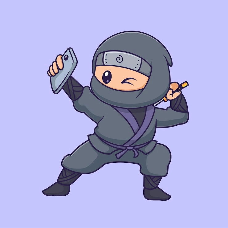 Chibi ninja vector tinh tế phong cách độc đáo