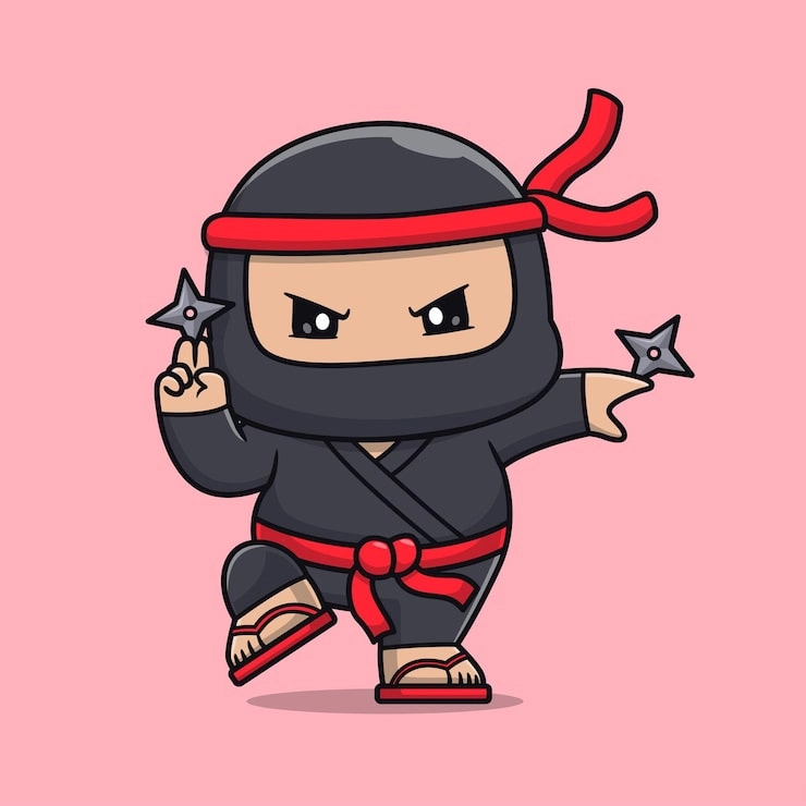Chibi ninja illustration sống động thu hút ánh nhìn