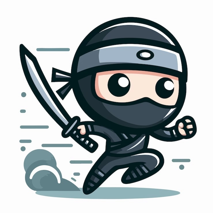 Chibi ninja drawing sáng tạo đầy màu sắc phong cách