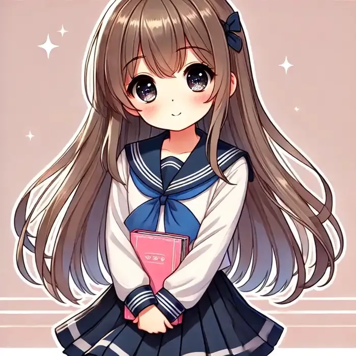 Chibi nữ sinh anime sống động thu hút mọi ánh nhìn