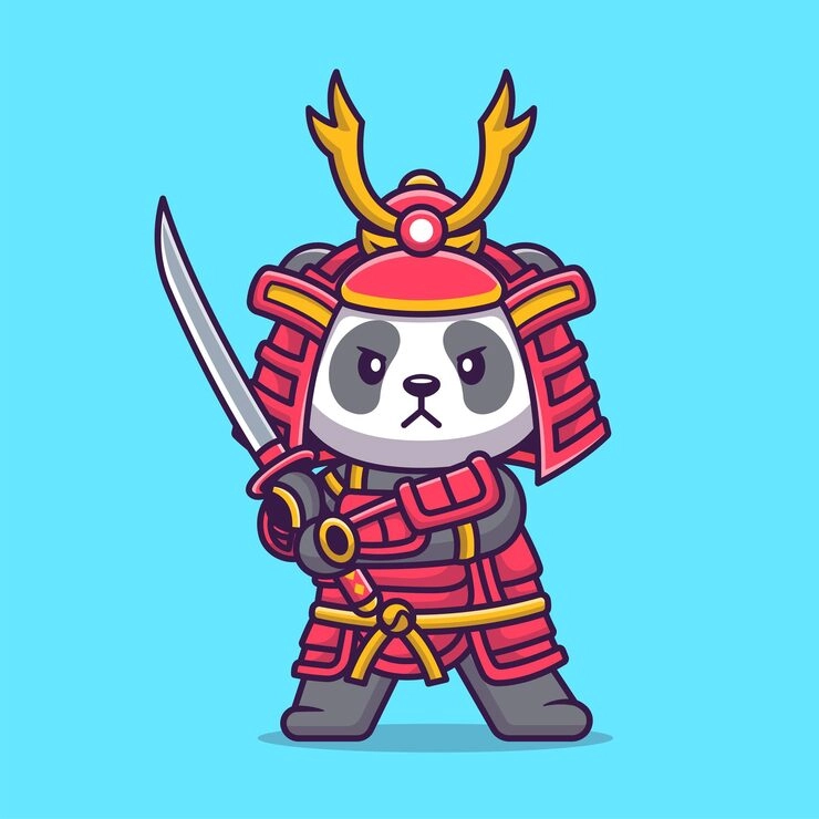Chibi samurai art sáng tạo độc đáo đầy màu sắc