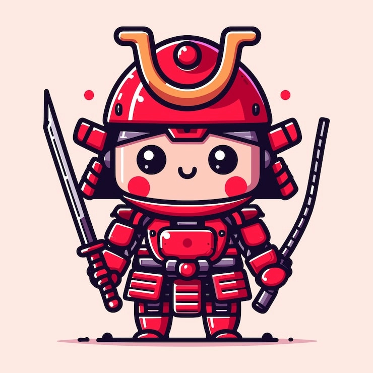 Samurai chibi png chất lượng cao sử dụng linh hoạt