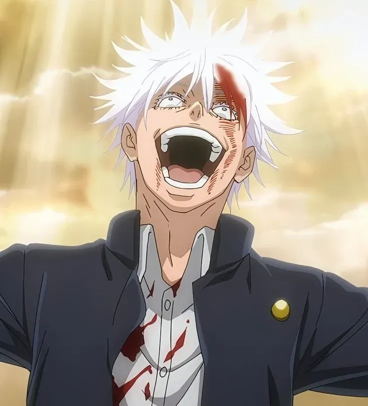 Hình ảnh Gojo meme thu hút bởi nét diễn xuất hài hước