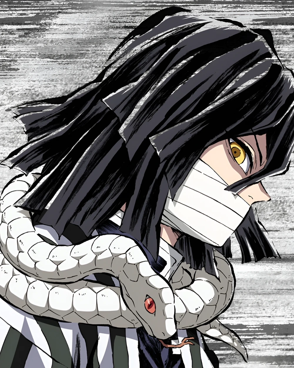 Obanai anime thể hiện hình tượng chiến binh trung thành