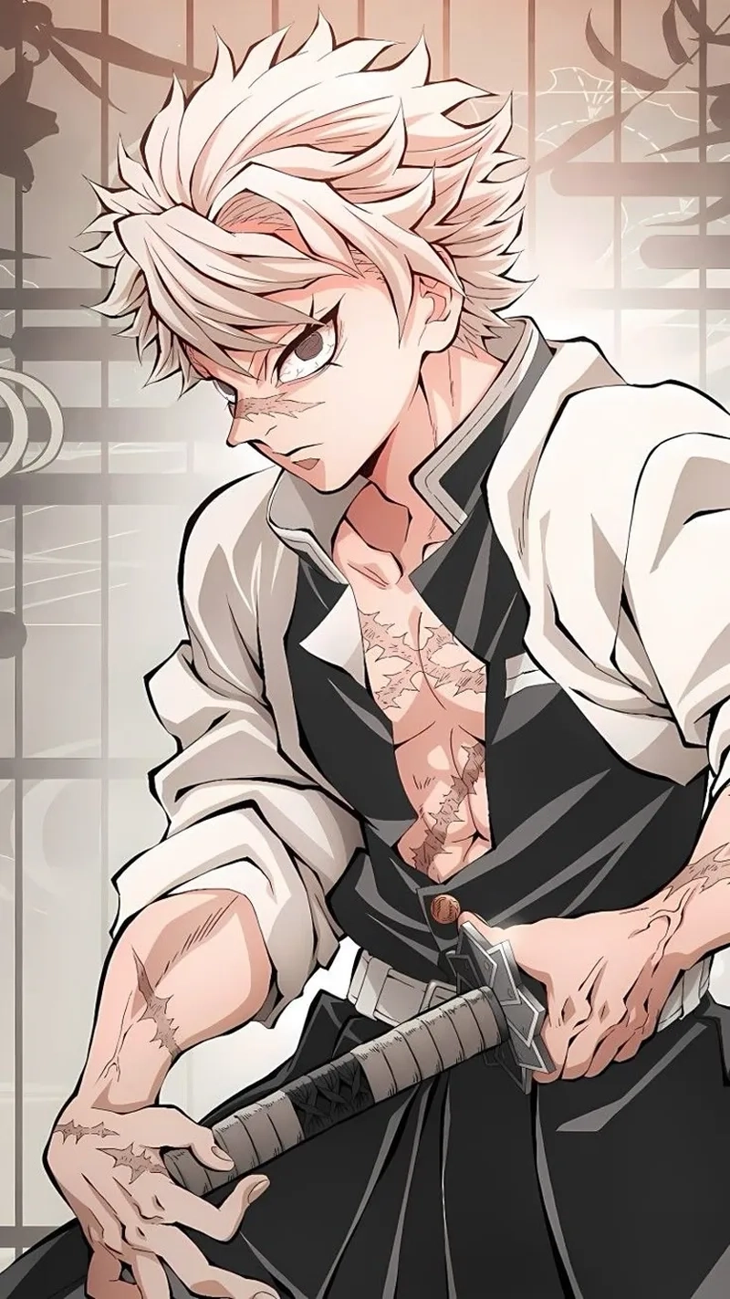 Sanemi ngầu với thần thái bất khuất trên chiến trường