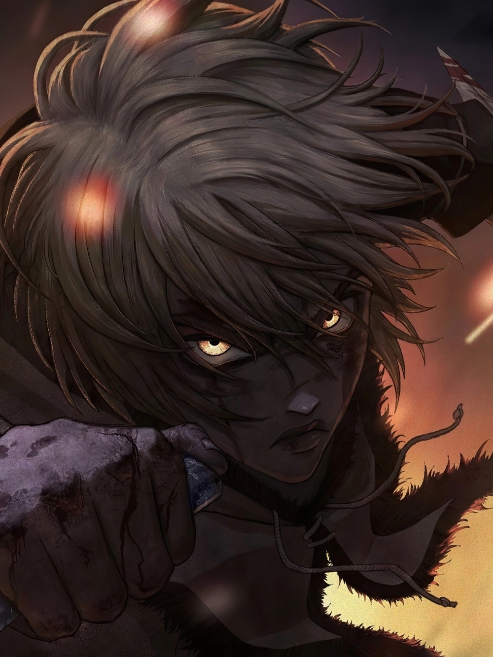 4k Thorfinn wallpaper sắc nét đầy thần thái mạnh mẽ