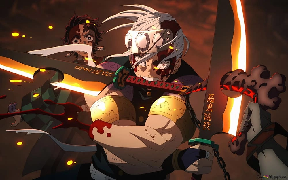 Kiếm của Uzui Tengen mạnh mẽ và sắc bén vượt trội