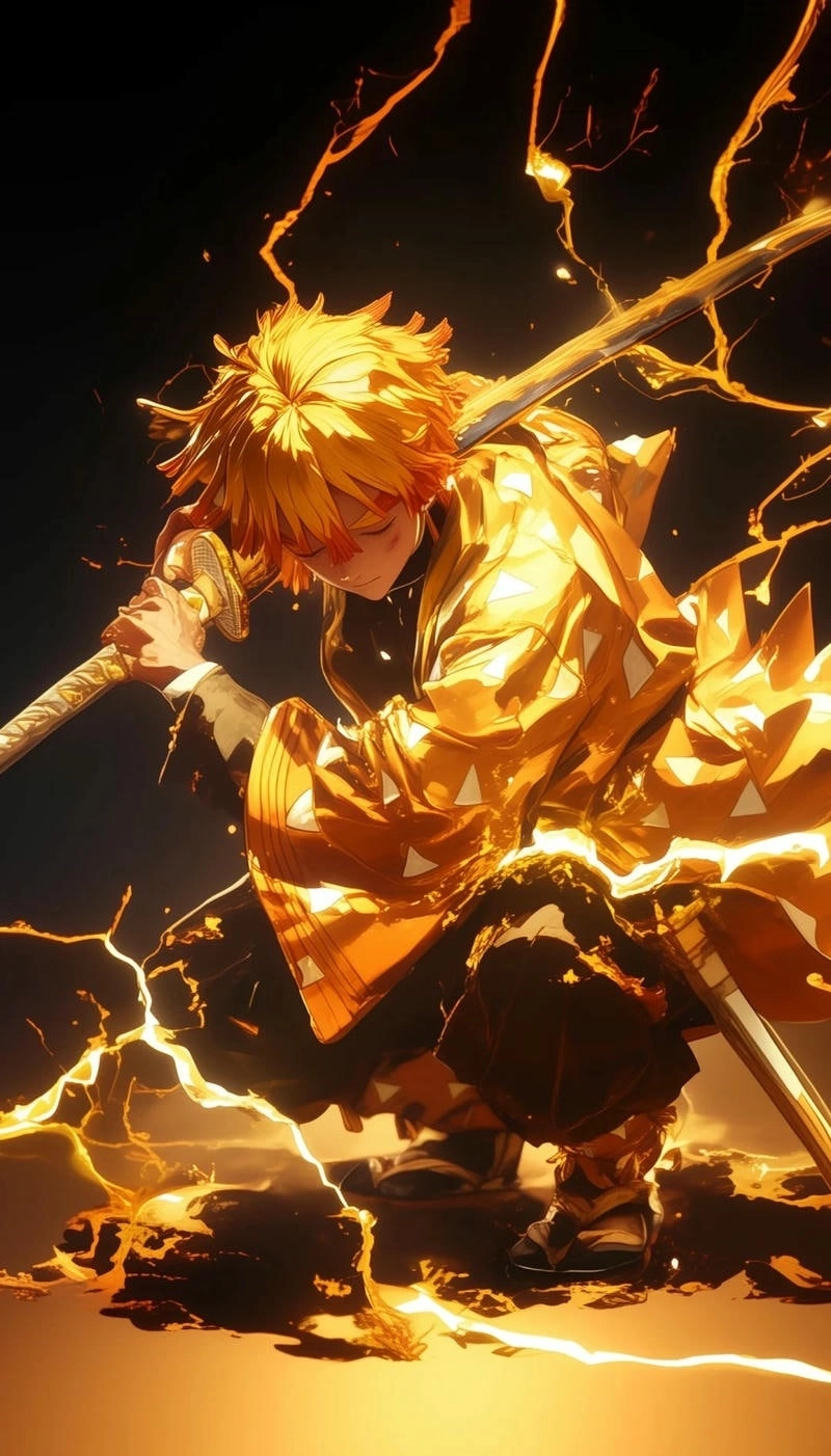 Hình Zenitsu ngầu minh chứng sức mạnh sấm sét vô song