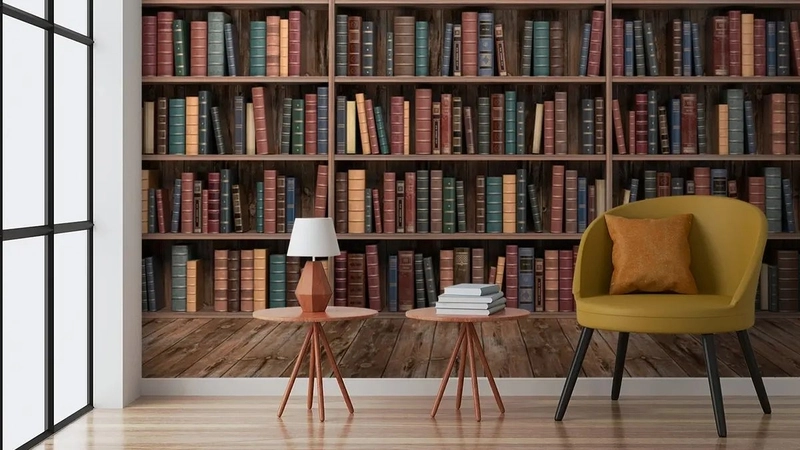 Hình nền desktop kệ sách ấn tượng tạo cảm hứng