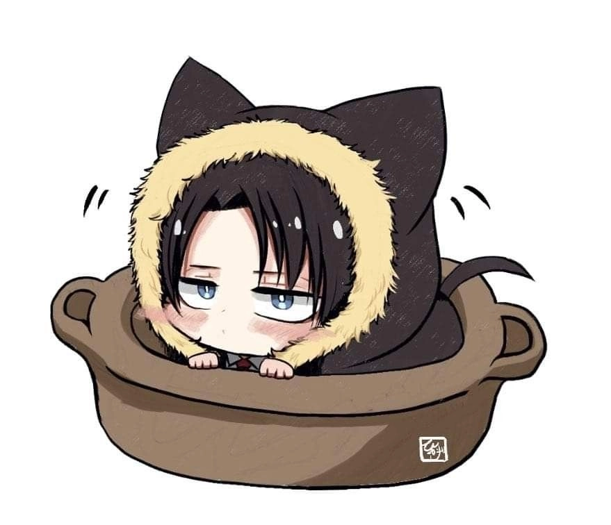 Levi Ackerman chibi với phong thái mạnh mẽ đáng yêu