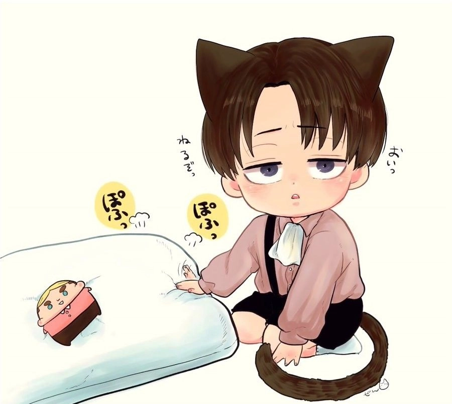 Levi chibi đáng yêu nhưng vẫn giữ vẻ ngầu quen thuộc