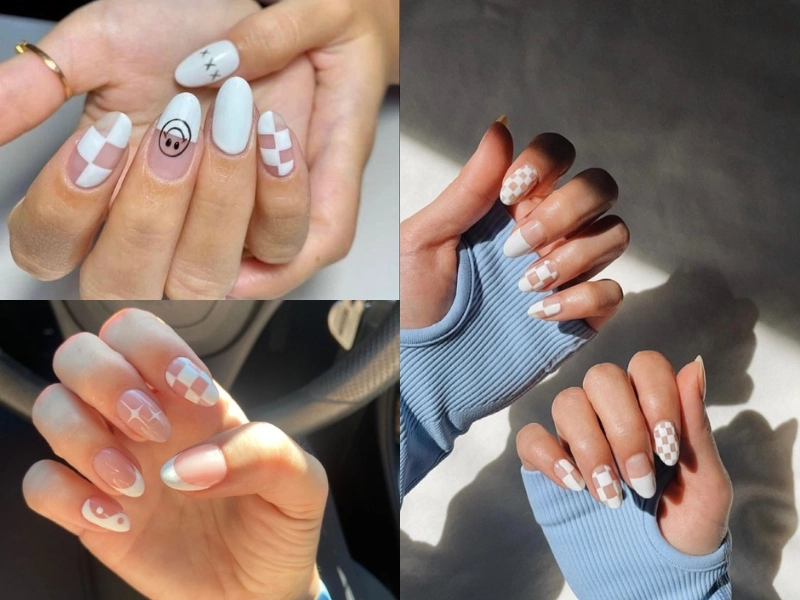Vẽ nail caro sáng tạo thể hiện gu thẩm mỹ riêng