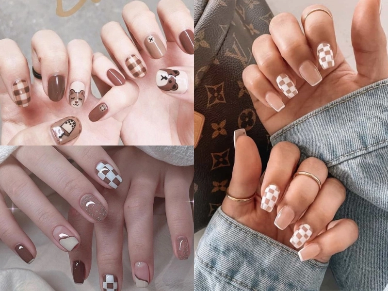 Những mẫu nail kẻ caro đẹp được nhiều nàng yêu thích